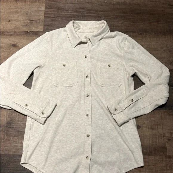 Faherty Cream Button-Down Shirt for Women - Picture 3 of 3